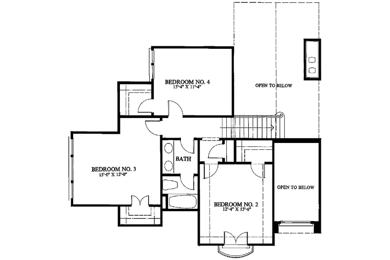 Home Plan - Floor Plan - Upper Floor for Country House Plan #429-63 - 4 bed, 2.5 bath