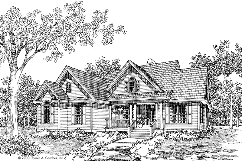 Architectural House Design - Exterior - Front Elevation 3 for Country House Plan #929-625 - 4 bed, 3 bath