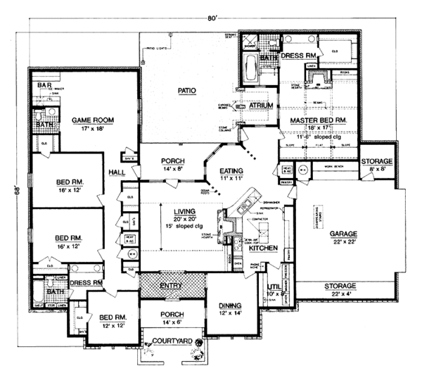 House Design - Contemporary Floor Plan - Main Floor Plan #45-450