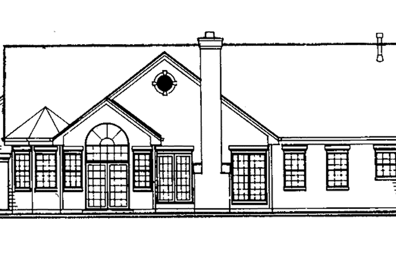 House Blueprint - Exterior - Rear Elevation 1 for Country House Plan #47-809 - 3 bed, 2 bath