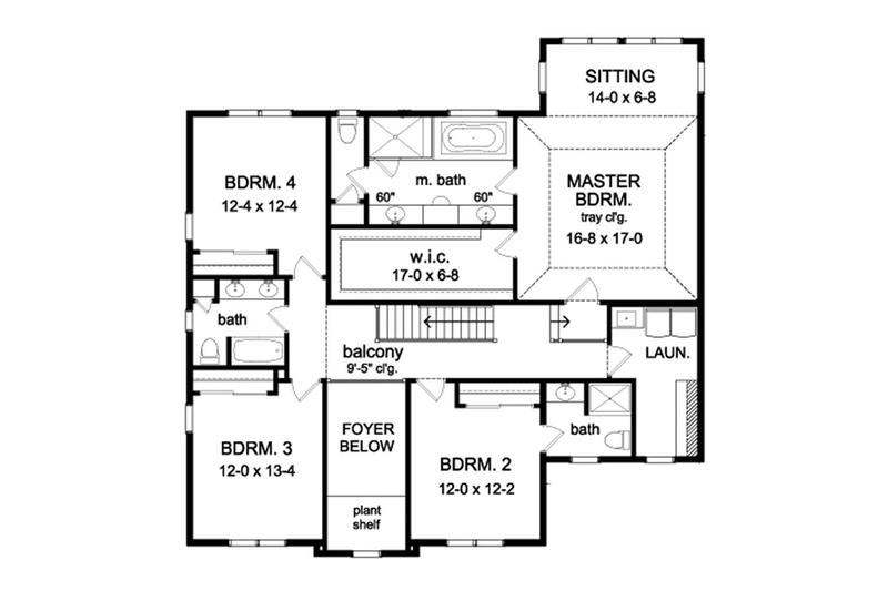 Dream House Plan - Floor Plan - Upper Floor for Colonial House Plan #1010-66 - 4 bed, 3.5 bath