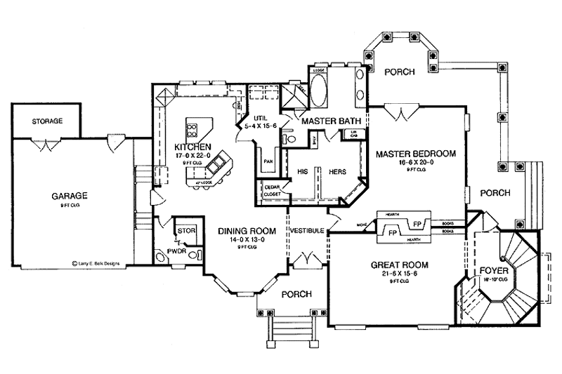 Dream House Plan - Floor Plan - Main Floor for Victorian House Plan #952-88 - 3 bed, 2.5 bath