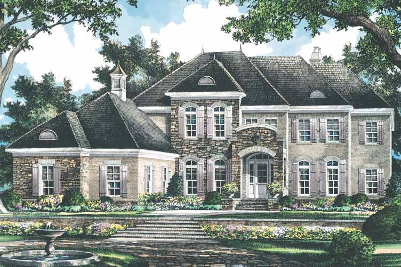 House Blueprint - Exterior - Front Elevation 3 for Country House Plan #952-186 - 4 bed, 4.5 bath