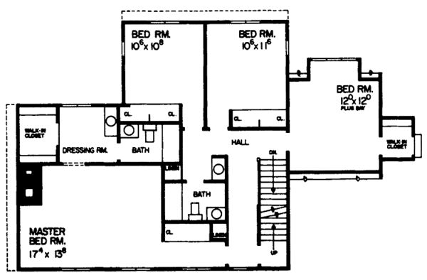 Home Plan - Colonial Floor Plan - Upper Floor Plan #72-676