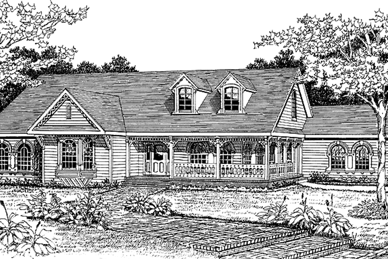 House Design - Exterior - Front Elevation 3 for Country House Plan #314-229 - 3 bed, 2.5 bath