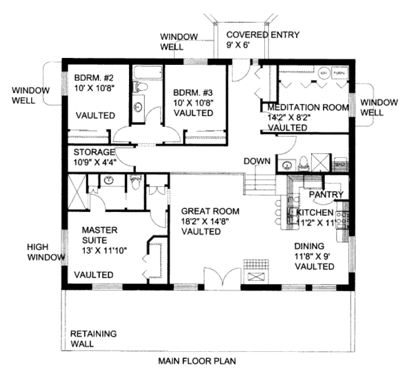 Bungalow Floor Plan - Main Floor Plan #117-622