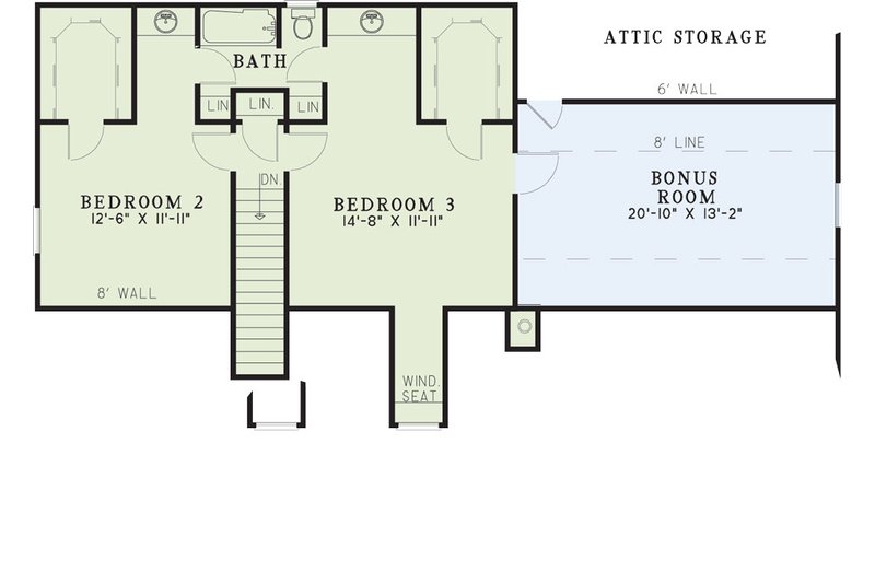 Home Plan - Floor Plan - Upper Floor for Traditional House Plan #17-2002 - 3 bed, 2.5 bath
