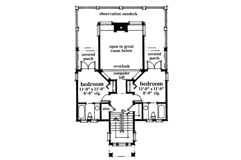 Home Plan - Floor Plan - Upper Floor for Country House Plan #930-69 - 2 bed, 2.5 bath