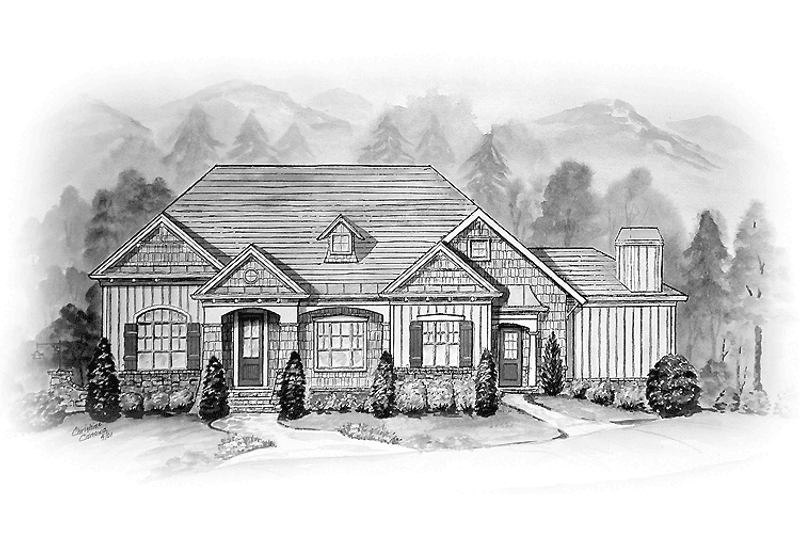 House Plan Design - Craftsman Exterior - Front Elevation Plan #54-204