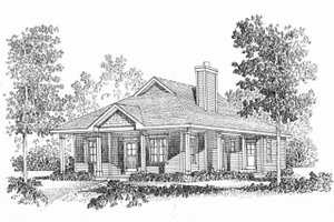 Exterior - Front Elevation 3 for Cottage House Plan #22-569 - 2 bed, 2 bath