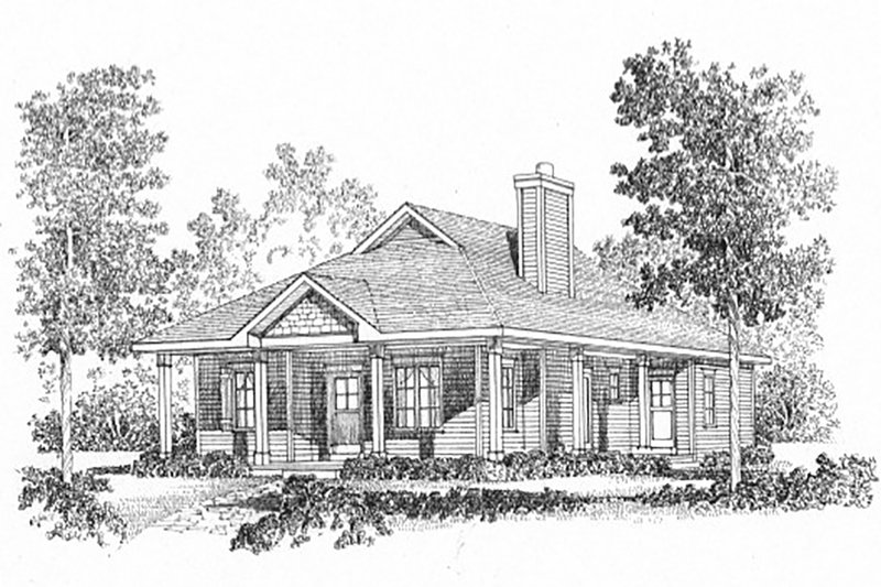 Home Plan - Exterior - Front Elevation 3 for Cottage House Plan #22-569 - 2 bed, 2 bath