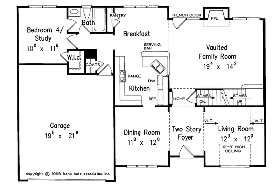 Floor Plan - Main Floor for Traditional House Plan #927-112 - 4 bed, 3 bath