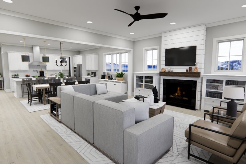 Architectural House Design - Interior - Family Room 3 for Farmhouse House Plan #51-1263 - 3 bed, 3.5 bath