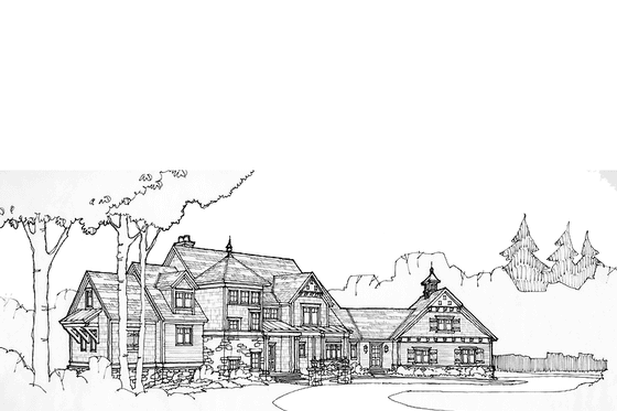 Exterior - Front Elevation 4 for Traditional House Plan #928-72 - 5 bed, 4.5 bath