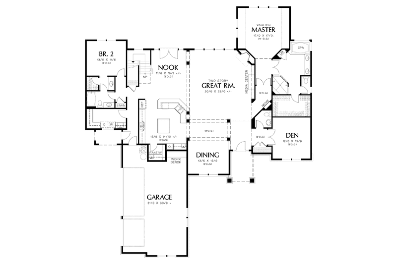 Home Plan - Floor Plan - Main Floor for Craftsman House Plan #48-810 - 4 bed, 3.5 bath
