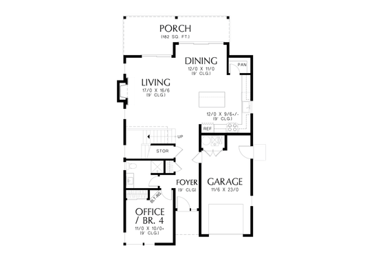 Floor Plan - Main Floor for Contemporary House Plan #48-1087 - 4 bed, 3 bath