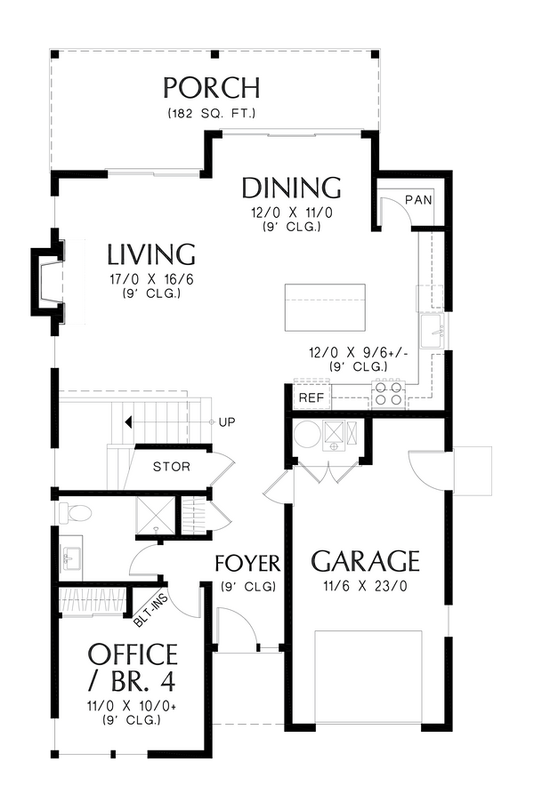 House Design - Contemporary Floor Plan - Main Floor Plan #48-1087