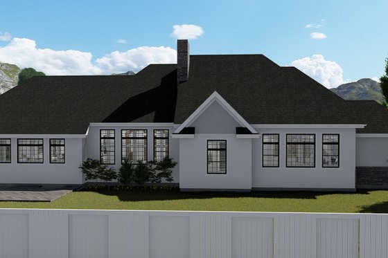 Exterior - Rear Elevation for European House Plan #1060-75 - 3 bed, 3.5 bath
