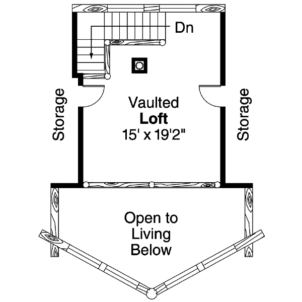 Architectural House Design - Cabin Floor Plan - Upper Floor Plan #124-260
