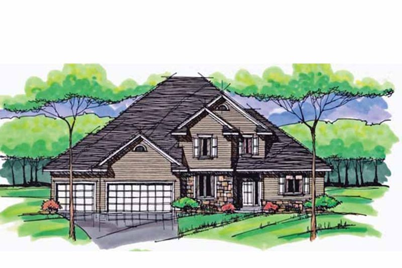 Home Plan - Exterior - Front Elevation 3 for Colonial House Plan #51-1034 - 4 bed, 2.5 bath