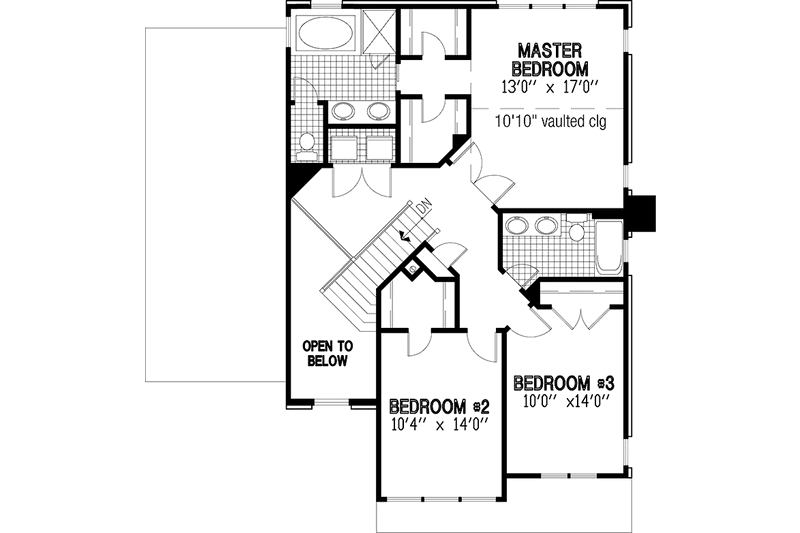 House Design - Floor Plan - Upper Floor for Traditional House Plan #953-107 - 3 bed, 3 bath