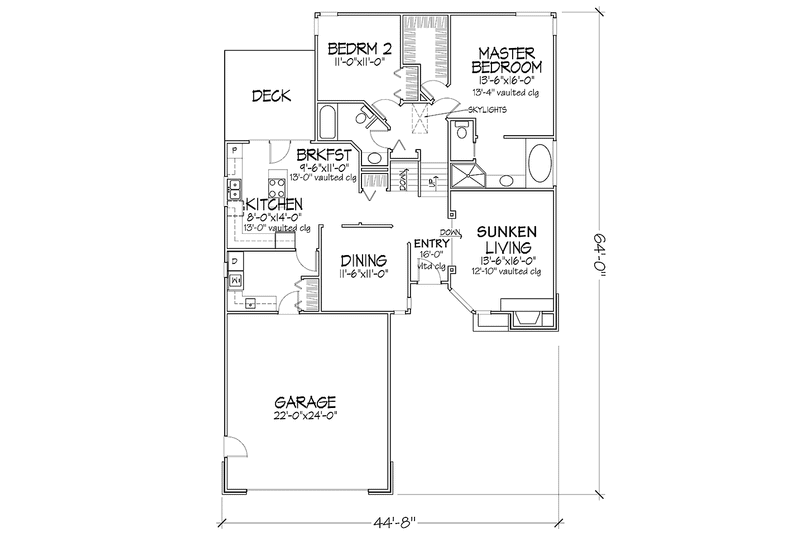 Home Plan - Floor Plan - Main Floor for European House Plan #320-1128 - 3 bed, 3 bath