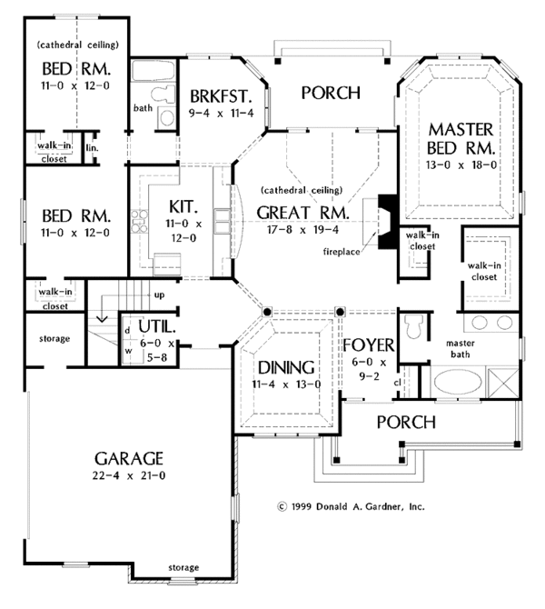 Craftsman Floor Plan - Main Floor Plan #929-468