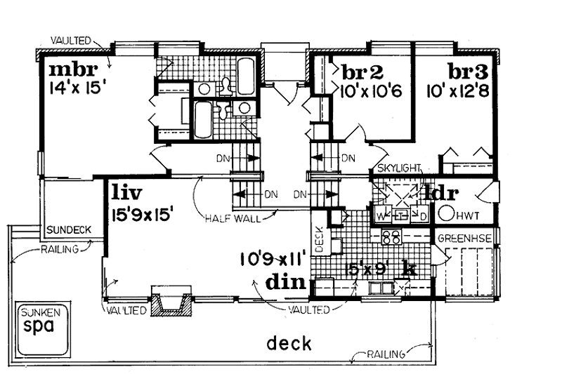 Home Plan - Floor Plan - Main Floor for Contemporary House Plan #47-733 - 3 bed, 2 bath