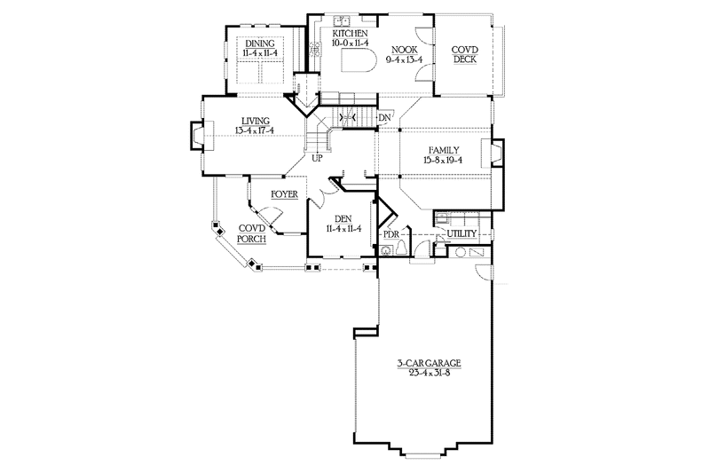 Home Plan - Floor Plan - Main Floor for Craftsman House Plan #132-372 - 5 bed, 3.5 bath