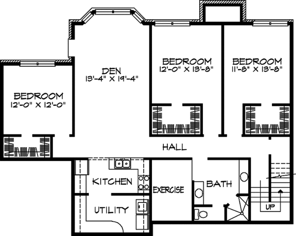 Home Plan - Country Floor Plan - Lower Floor Plan #140-189