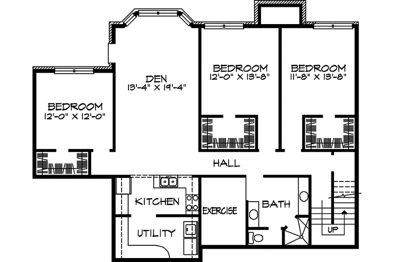 Home Plan - Floor Plan - Lower Floor for Country House Plan #140-189 - 4 bed, 3.5 bath