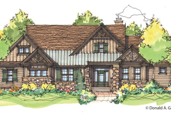 Exterior - Front Elevation 3 for Craftsman House Plan #929-946 - 4 bed, 4 bath