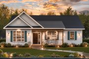 Traditional Style House Plan - 3 Beds 2 Baths 1363 Sq/Ft Plan #54-626 Exterior 