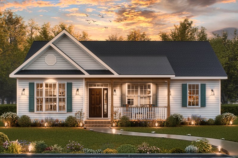 Home Plan - Exterior - Front Elevation 7 for Traditional House Plan #54-626 - 3 bed, 2 bath