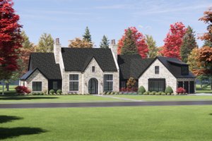 Exterior - Front Elevation 3 for European House Plan #1096-22 - 4 bed, 4.5 bath