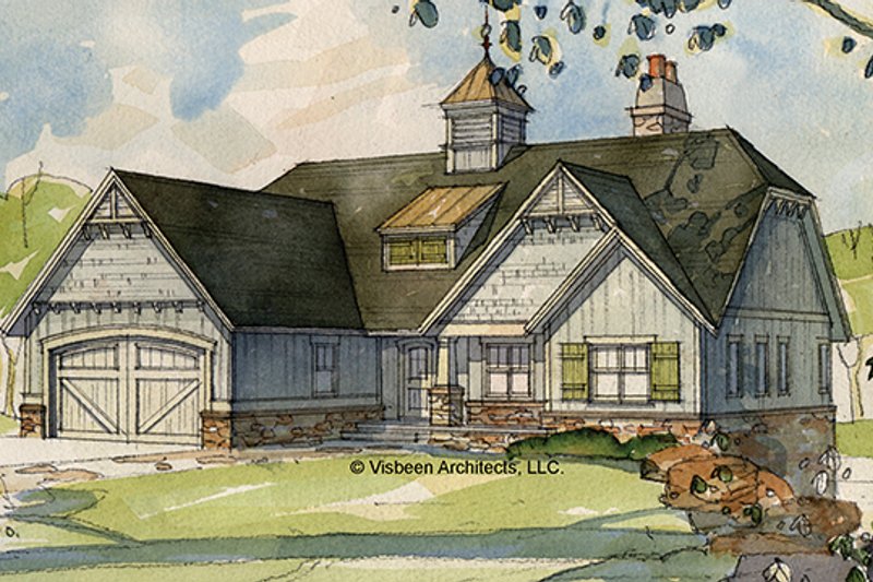 House Blueprint - Exterior - Front Elevation 3 for European House Plan #928-103 - 3 bed, 2.5 bath