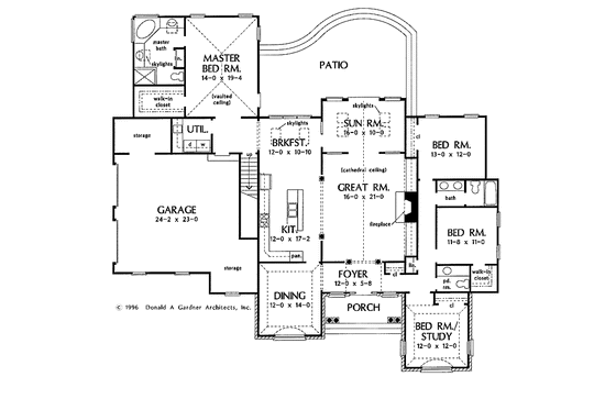 Floor Plan - Main Floor for Ranch House Plan #929-264 - 4 bed, 2.5 bath