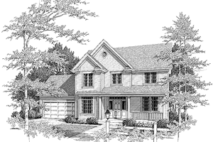 Country Exterior - Front Elevation Plan #48-781