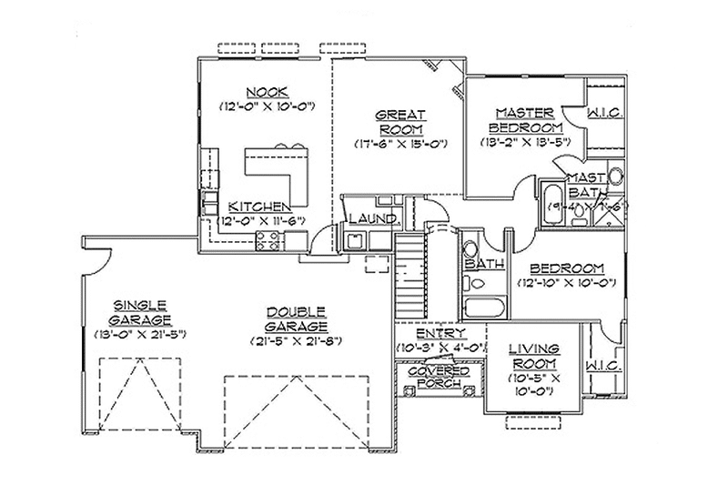 Home Plan - Floor Plan - Main Floor for Traditional House Plan #945-81 - 2 bed, 2 bath