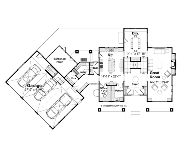 Architectural House Design - Craftsman Floor Plan - Main Floor Plan #928-39