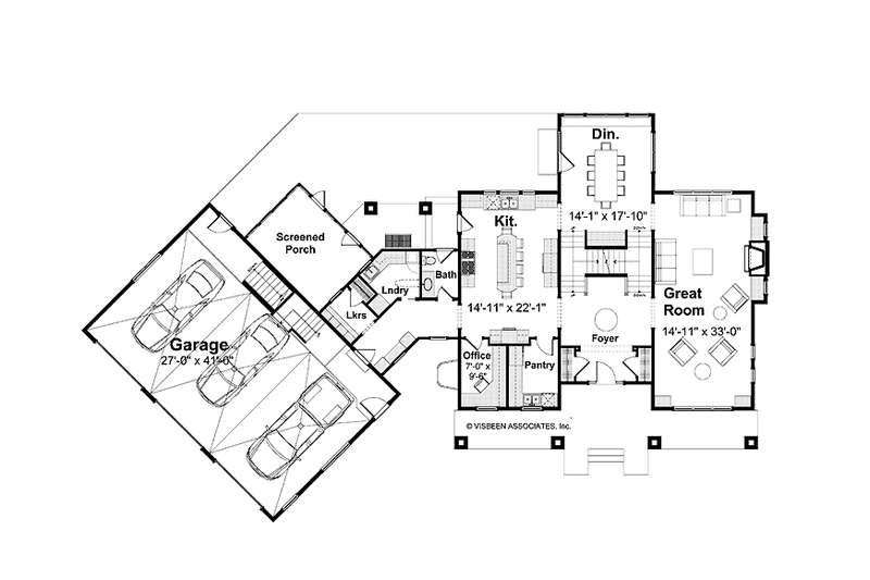 Home Plan - Floor Plan - Main Floor for Craftsman House Plan #928-39 - 4 bed, 3.5 bath