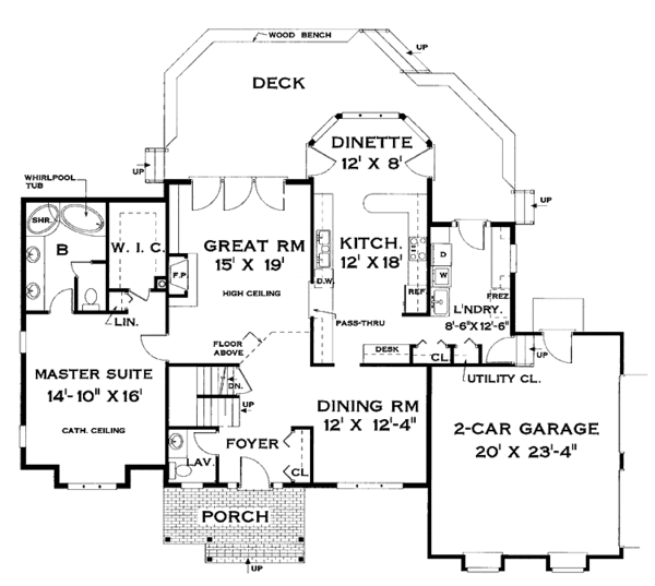 House Plan Design - Colonial Floor Plan - Main Floor Plan #456-73