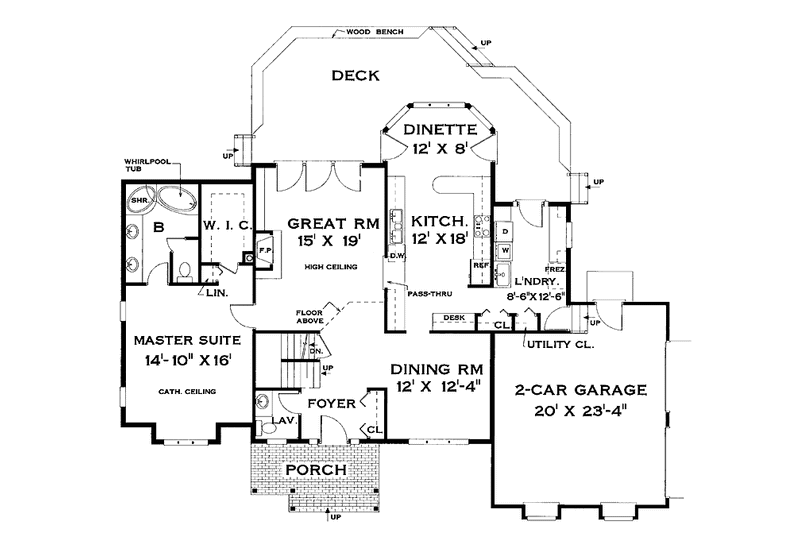 Home Plan - Floor Plan - Main Floor for Colonial House Plan #456-73 - 3 bed, 2.5 bath
