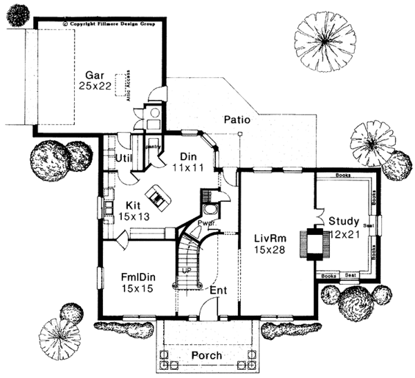 House Plan Design - Classical Floor Plan - Main Floor Plan #310-1154