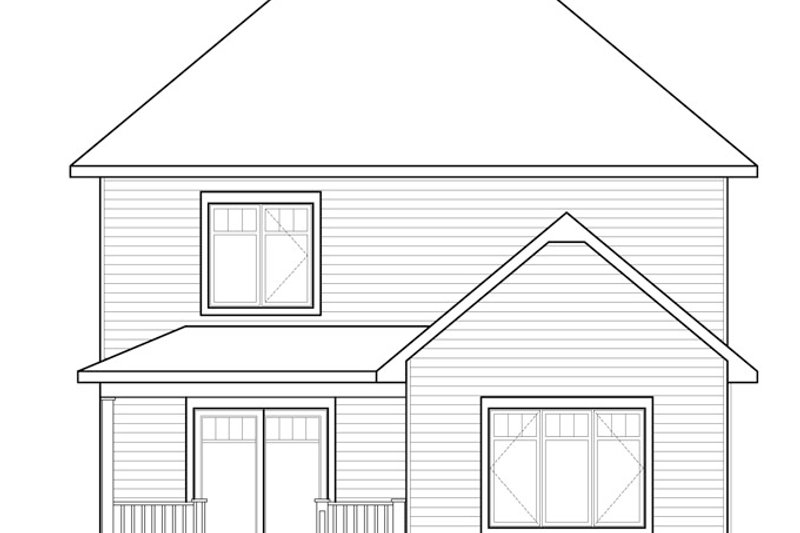 Home Plan - Exterior - Rear Elevation for European House Plan #23-2589 - 3 bed, 1.5 bath