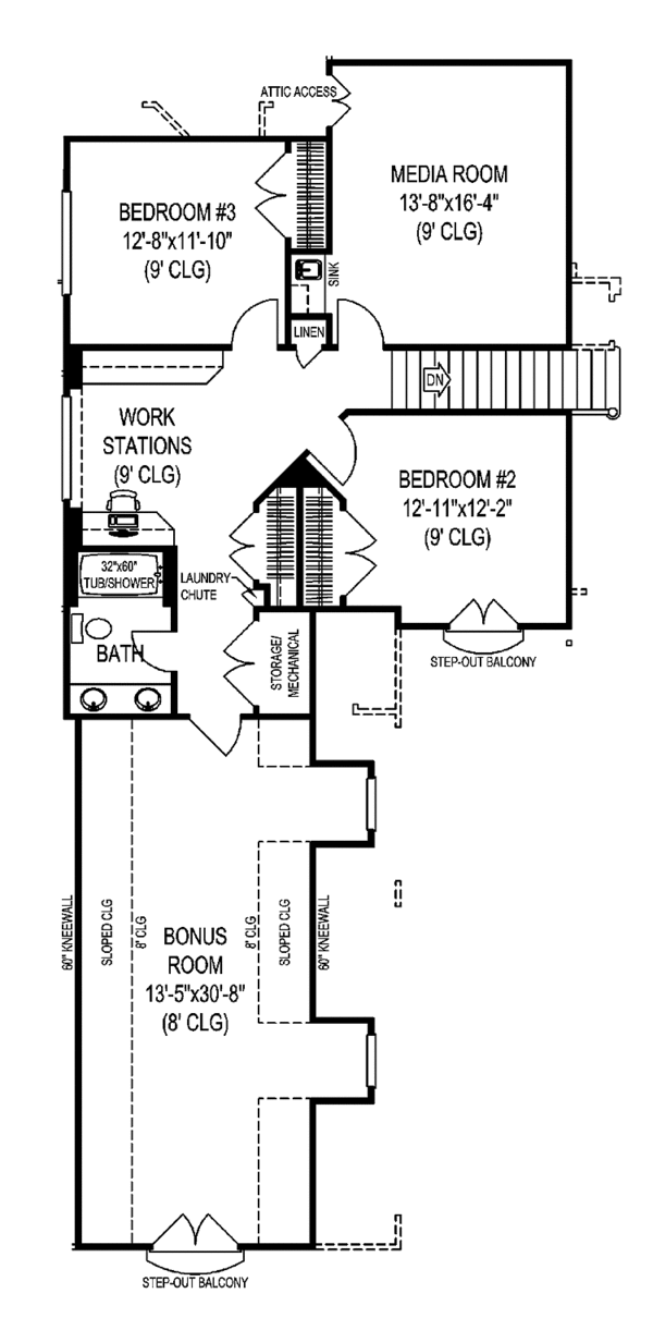 Home Plan - Contemporary Floor Plan - Upper Floor Plan #11-273