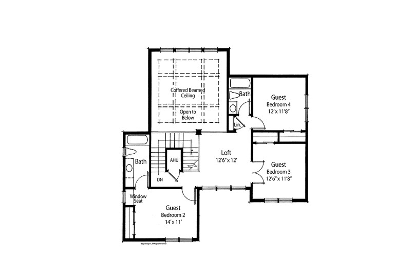 Home Plan - Floor Plan - Upper Floor for Mediterranean House Plan #938-26 - 4 bed, 4 bath