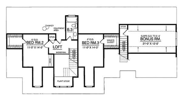 Country Floor Plan - Upper Floor Plan #40-370