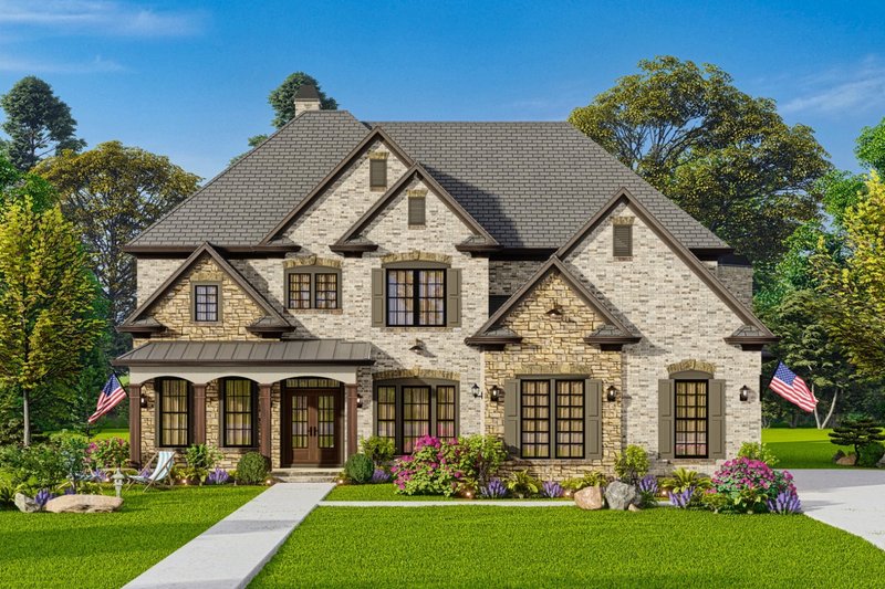 Dream House Plan - Exterior - Front Elevation 5 for Traditional House Plan #54-450 - 5 bed, 4 bath
