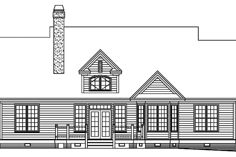 Home Plan - Exterior - Rear Elevation for Ranch House Plan #929-476 - 3 bed, 2 bath